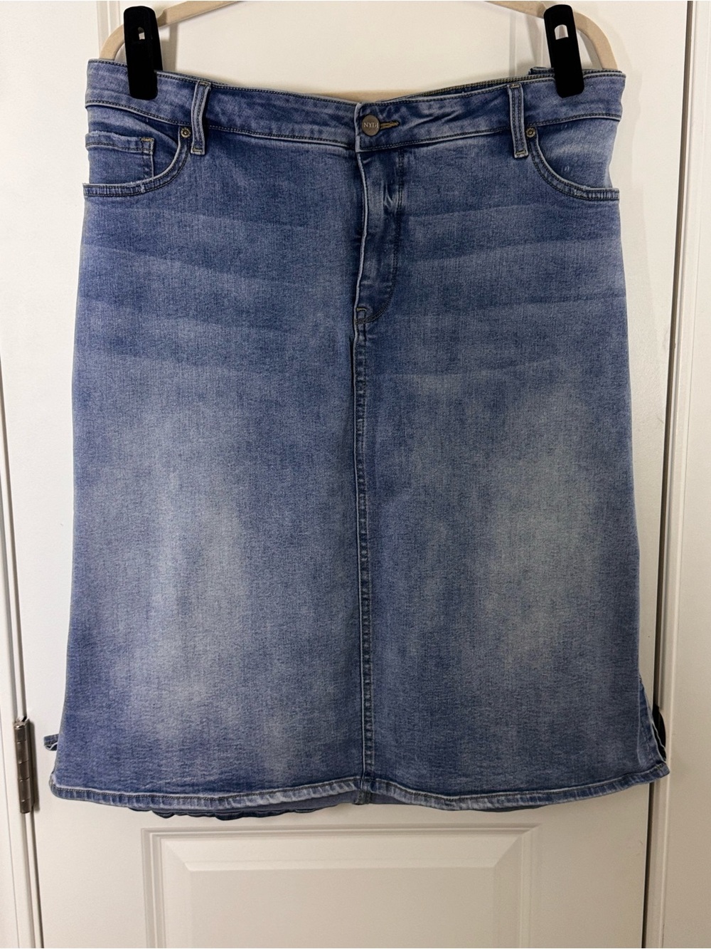 NYDJ Denim Skirt Size 22 Plus Stretch A-Line Blue Jean Casual Comfort Teacher